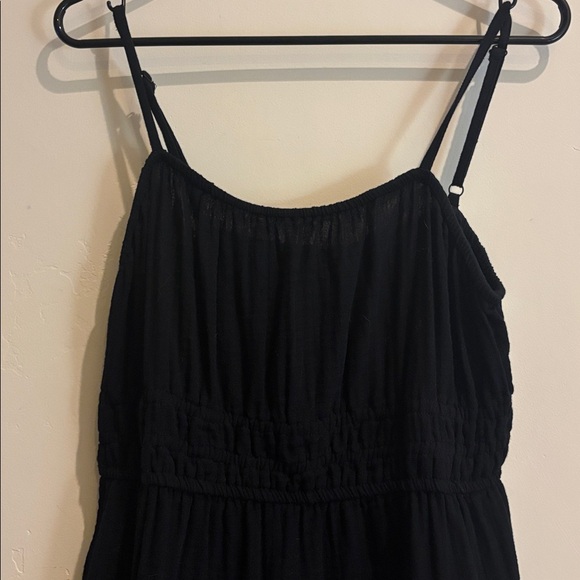 Old Navy Black Tiered Spaghetti-Strap Midi Dress M cotton - Picture 2 of 6